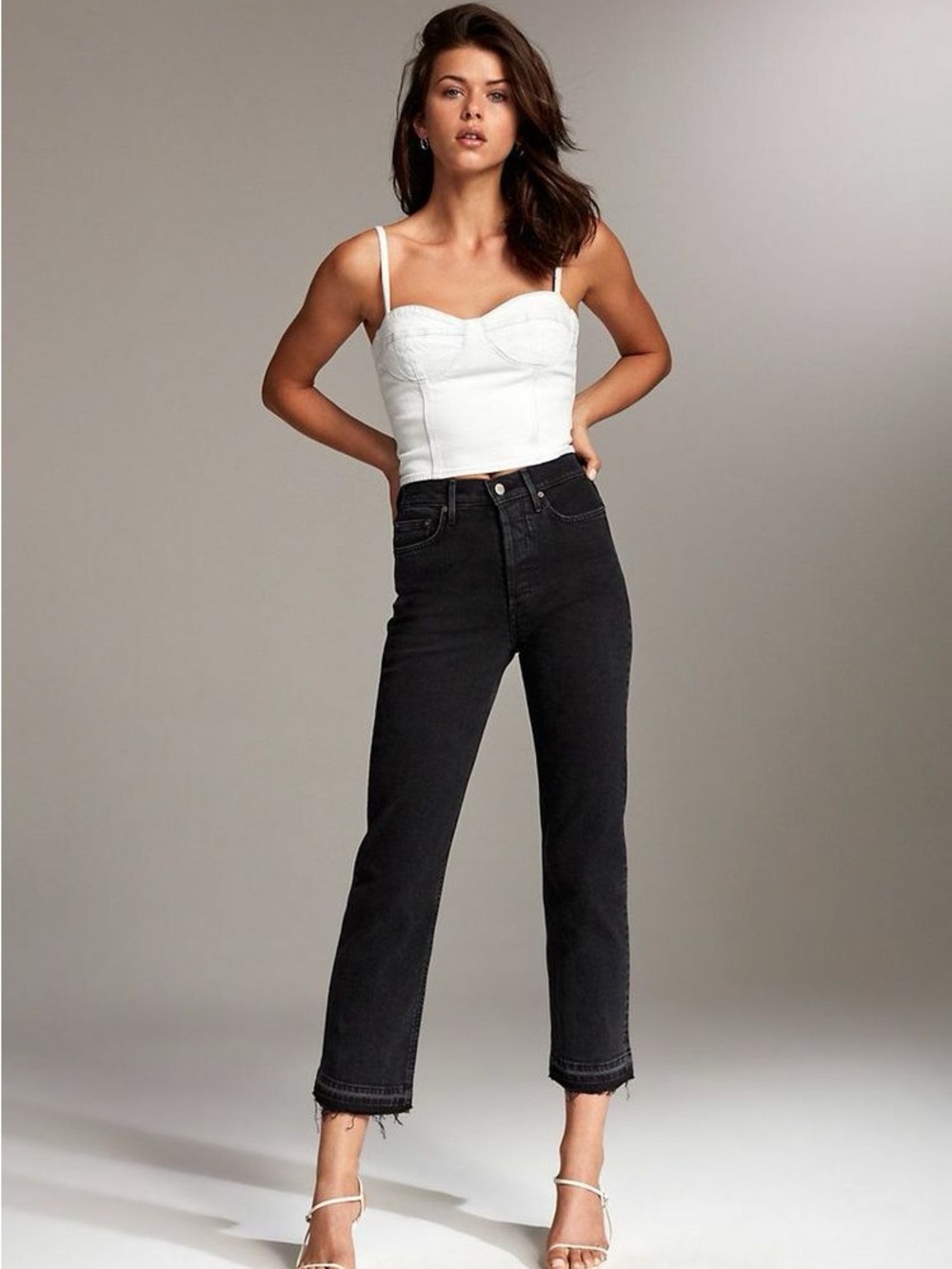 Denim Forum Women's Straight Jeans in Black